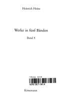 Copertina  Werke in funf banden. Band 5