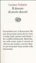 Copertina  Il dovere di avere doveri