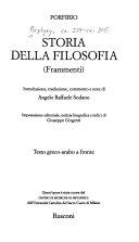 Copertina  Storia della filosofia : frammenti