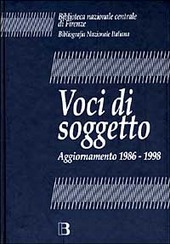 Copertina  Voci di soggetto : aggiornamento 1986-1998