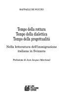 Copertina  Tempo della rottura, tempo della dialettica, tempo della progettualità nella letteratura dell'immigrazione italiana in Svizzera