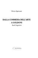 Copertina  Dalla commedia dell'arte a Goldoni : studi linguistici