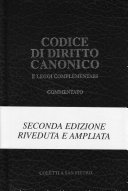 Copertina  Codice di Diritto canonico e leggi complementari commentato
