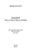 Copertina  Mazzini nella vita e nella storia : nel secondo centenario della nascita, 1805-2005