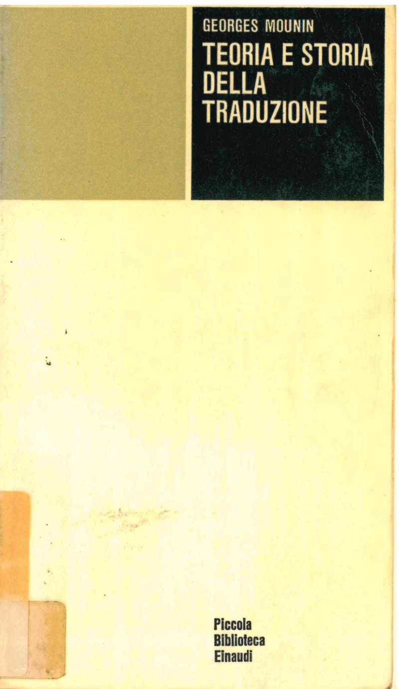 Copertina  Teoria e storia della traduzione
